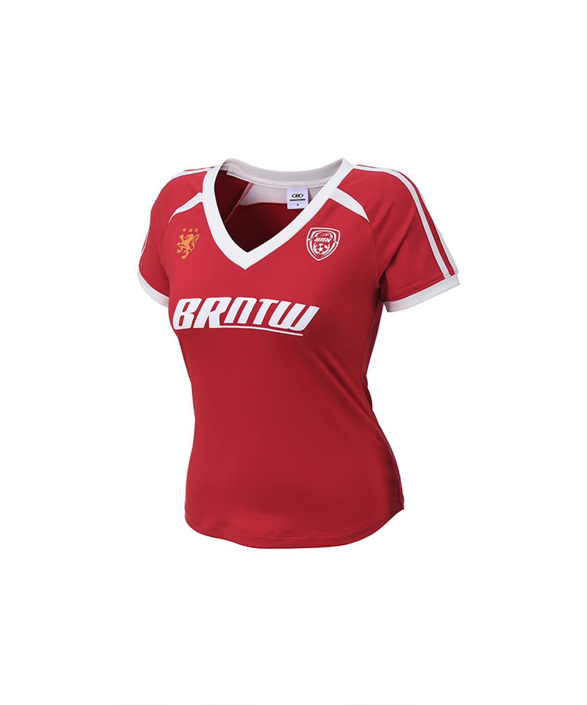 본투윈(BORN TO WIN) W V-NECK FOOTBALL TRACK T-SHIRTS [RED]