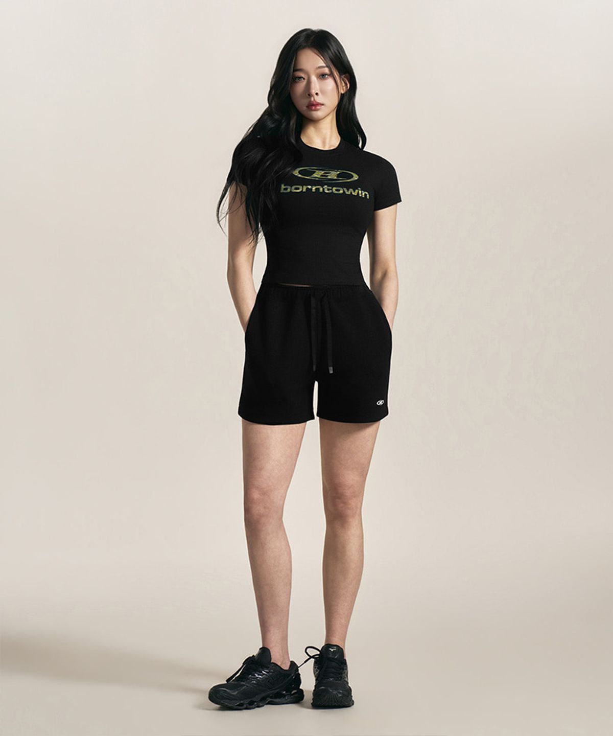 본투윈(BORN TO WIN) W CAMO SYMBOL B LOGO T-SHIRTS [BLACK]