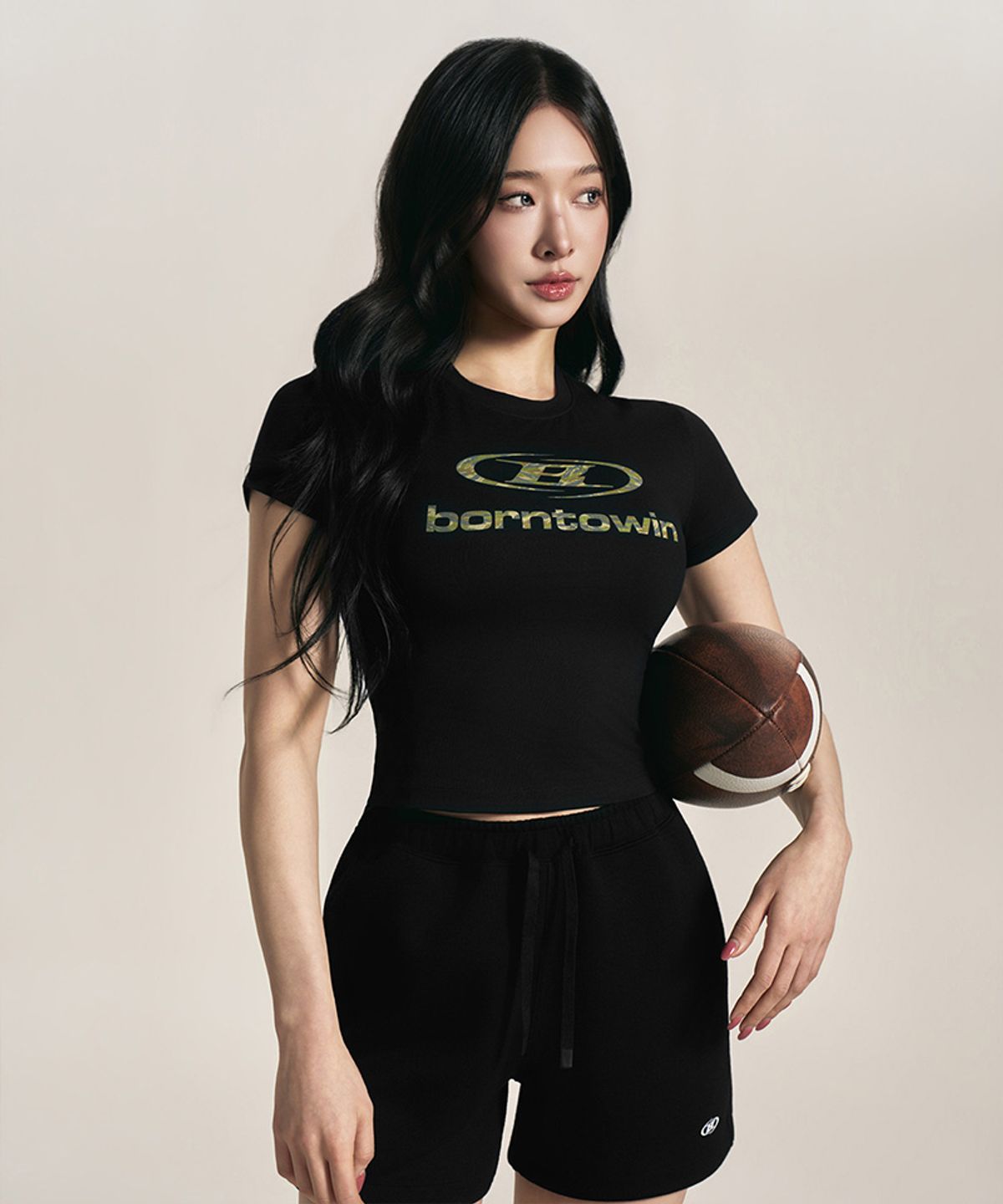 본투윈(BORN TO WIN) W CAMO SYMBOL B LOGO T-SHIRTS [BLACK]