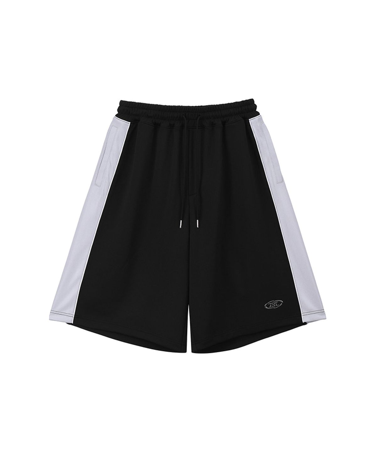 본투윈(BORN TO WIN) SILVER B BLOCK MESH JERSEY BERMUDA PANTS [BLACK]