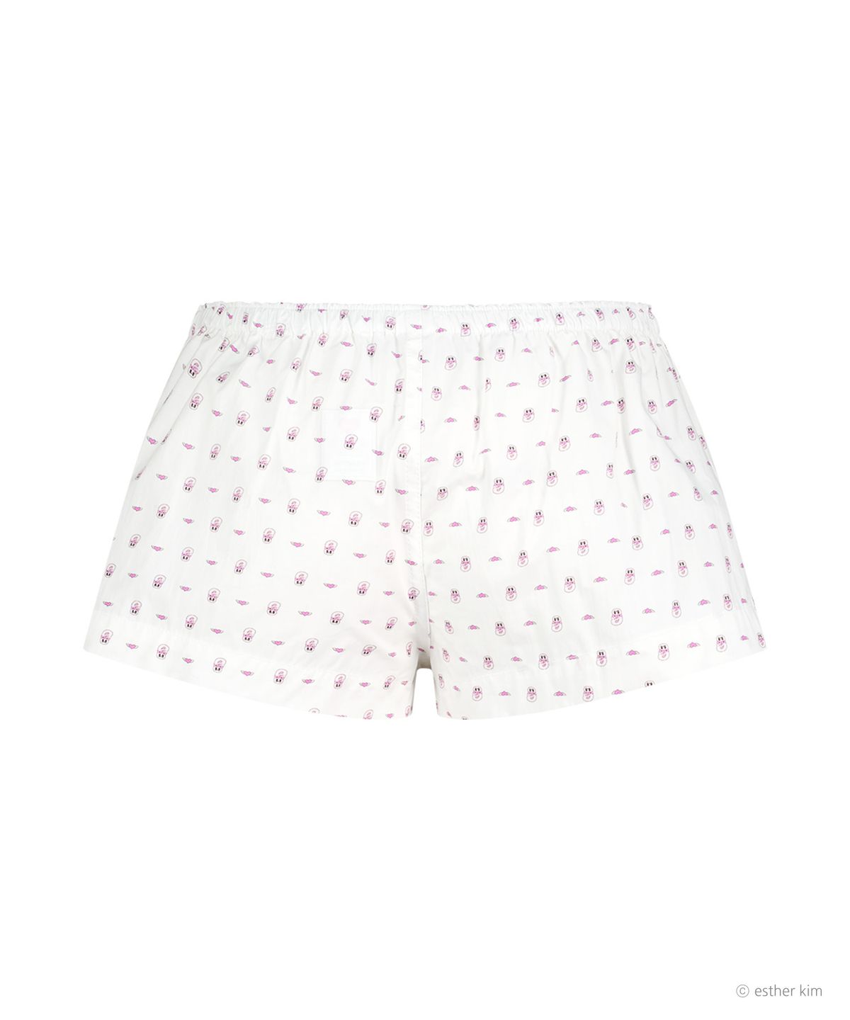 에즈이프 캘리(ASIF CALIE) ESTHER BUNNY X AS IF CALIE MINI PRINT COTTON SHORTS WHITE