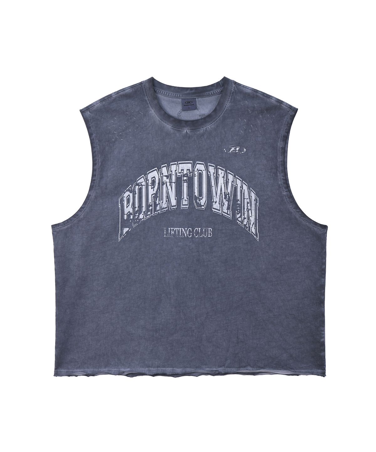 본투윈(BORN TO WIN) CRACK LOGO GARMENT DYED SLEEVELESS [NAVY]