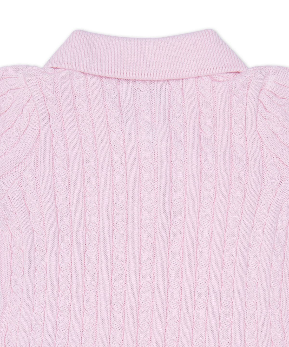 폴로 랄프 로렌 칠드런(POLO RALPH LAUREN CHILDREN) 미니 케이블 코튼 블렌드 폴로 드레스-핑크