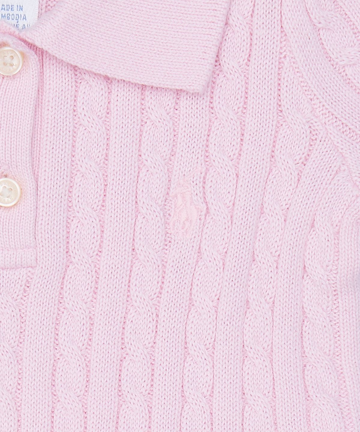 폴로 랄프 로렌 칠드런(POLO RALPH LAUREN CHILDREN) 미니 케이블 코튼 블렌드 폴로 드레스-핑크