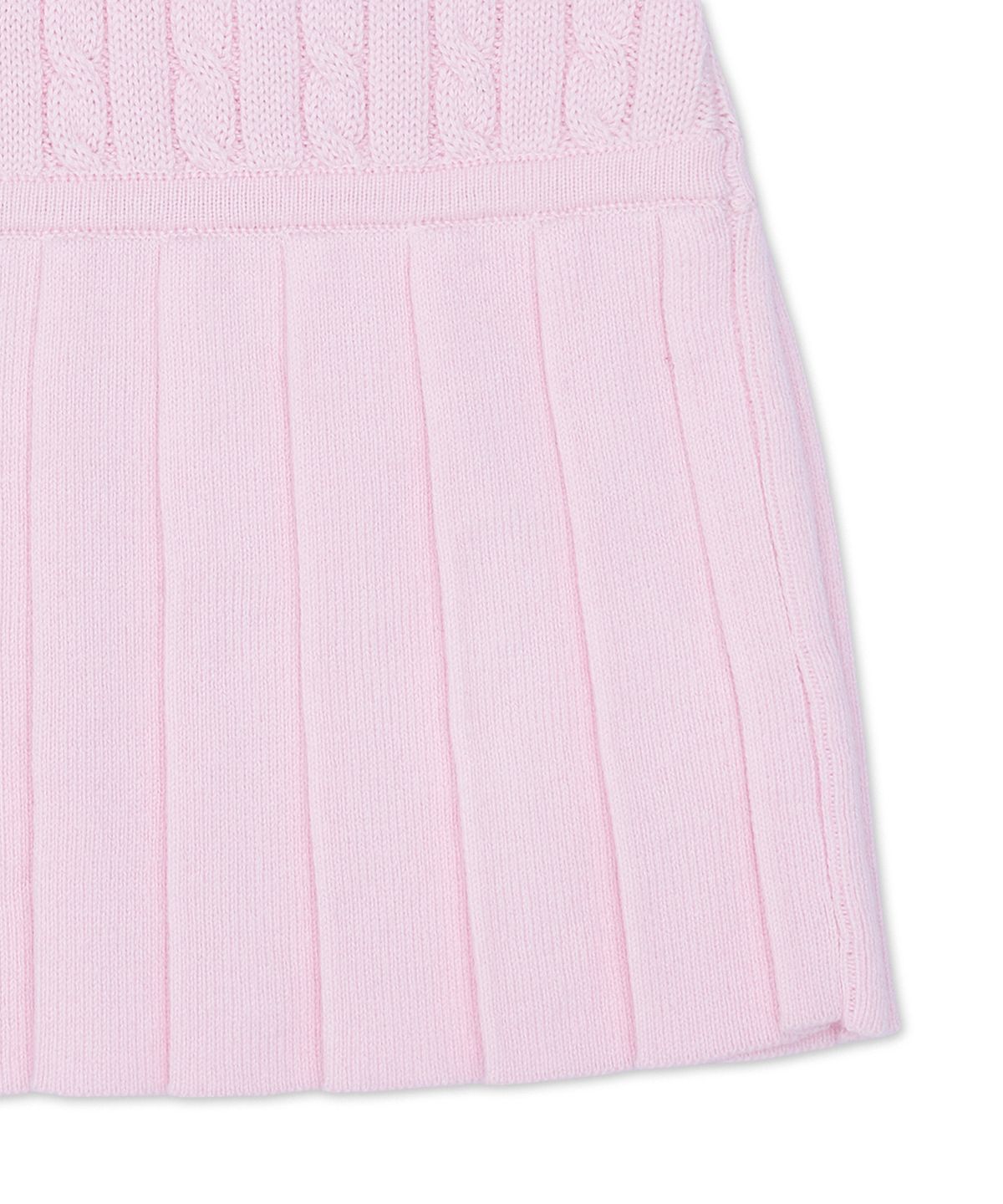 폴로 랄프 로렌 칠드런(POLO RALPH LAUREN CHILDREN) 미니 케이블 코튼 블렌드 폴로 드레스-핑크