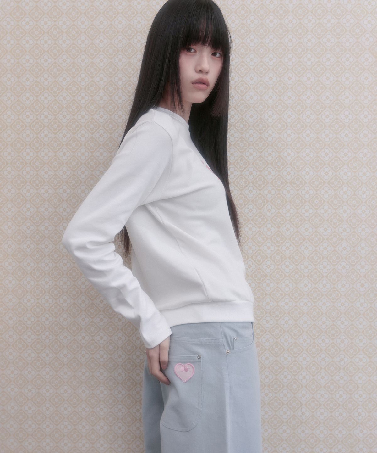 아이이이아이(IEEI) 심볼 패치 벌룬 핏 와이드 팬츠_스카이블루