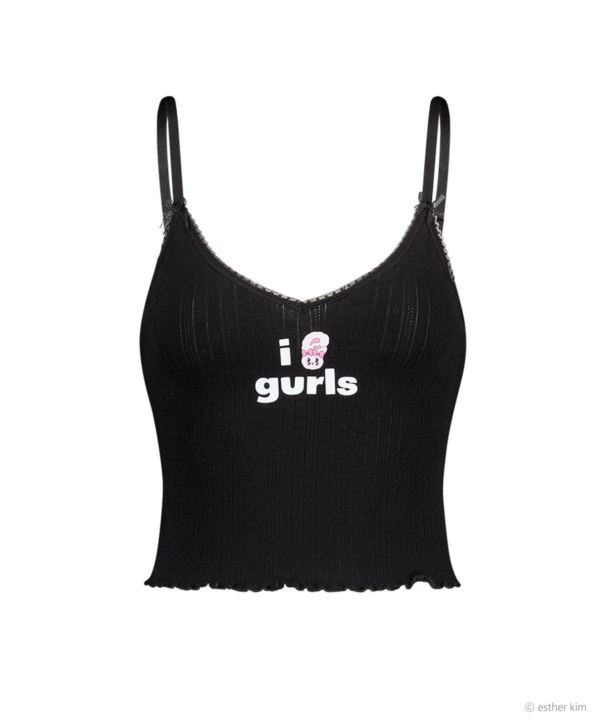 에즈이프 캘리(ASIF CALIE) ESTHER BUNNY X AS IF CALIE BUNNY GURLS SLEEVELESS BLACK