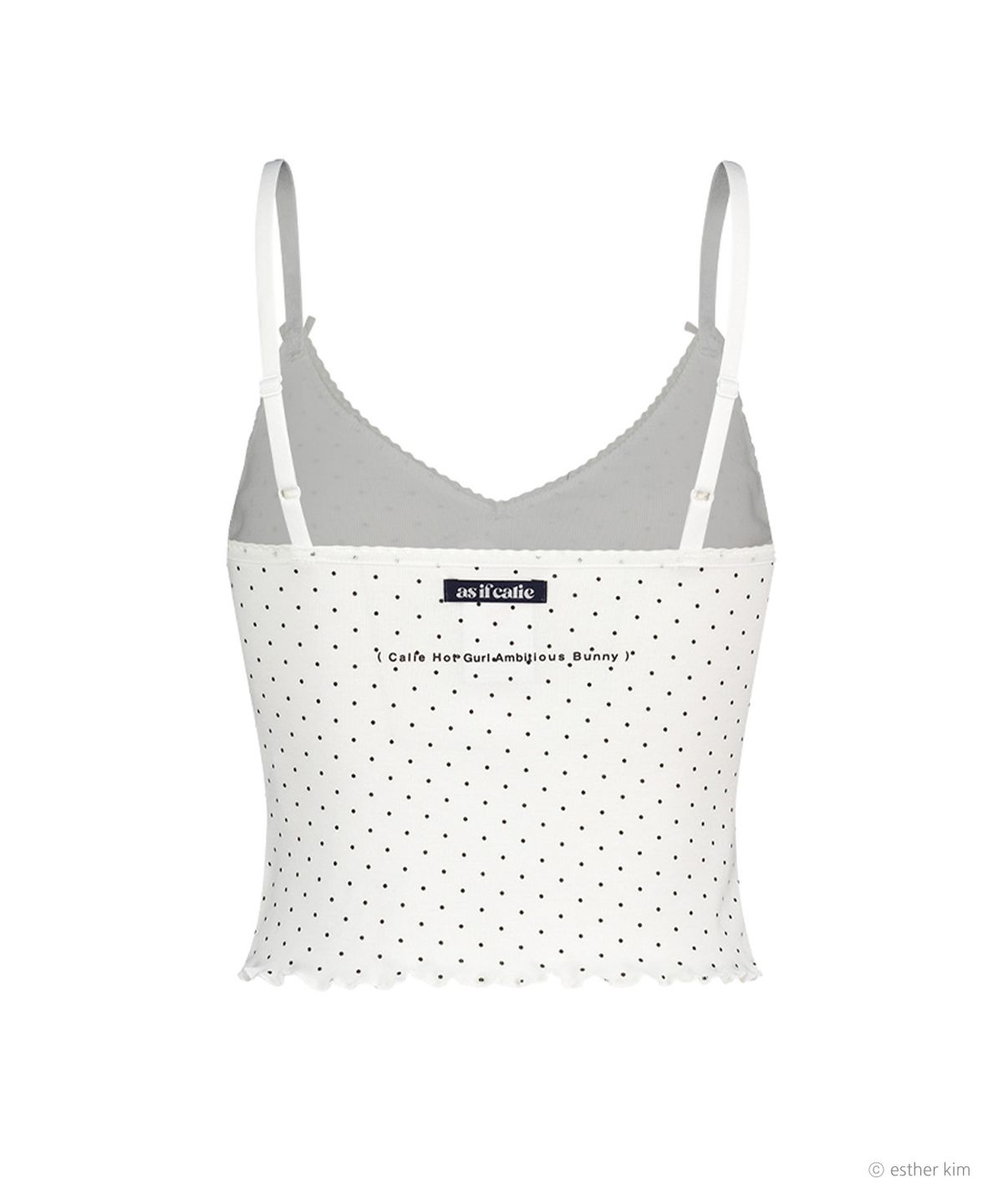 에즈이프 캘리(ASIF CALIE) ESTHER BUNNY X AS IF CALIE BUNNY GURLS DOT SLEEVELESS WHITE