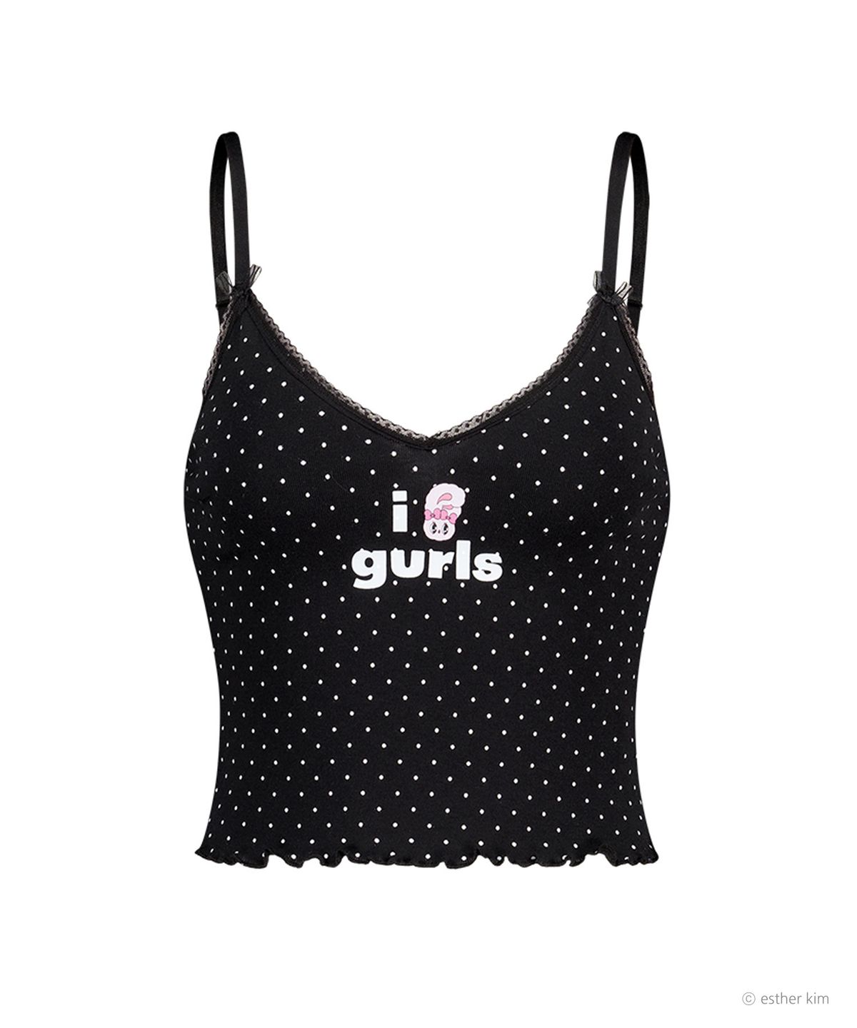 에즈이프 캘리(ASIF CALIE) ESTHER BUNNY X AS IF CALIE BUNNY GURLS DOT SLEEVELESS BLACK