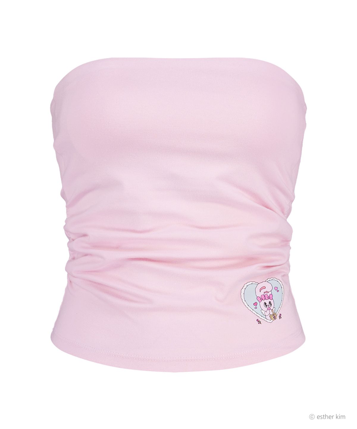 에즈이프 캘리(ASIF CALIE) ESTHER BUNNY X AS IF CALIE HEART BUNNY PADDED TUBE TOP PINK
