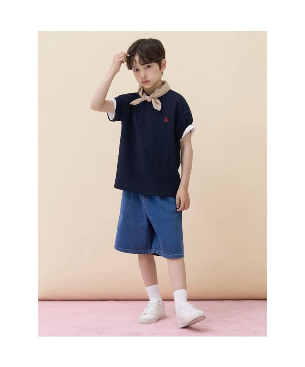 빈폴 키즈(BEANPOLE KIDS) 핫썸머 아이스 소로나 반소매 티셔츠  네이비 (BI6442U01R)