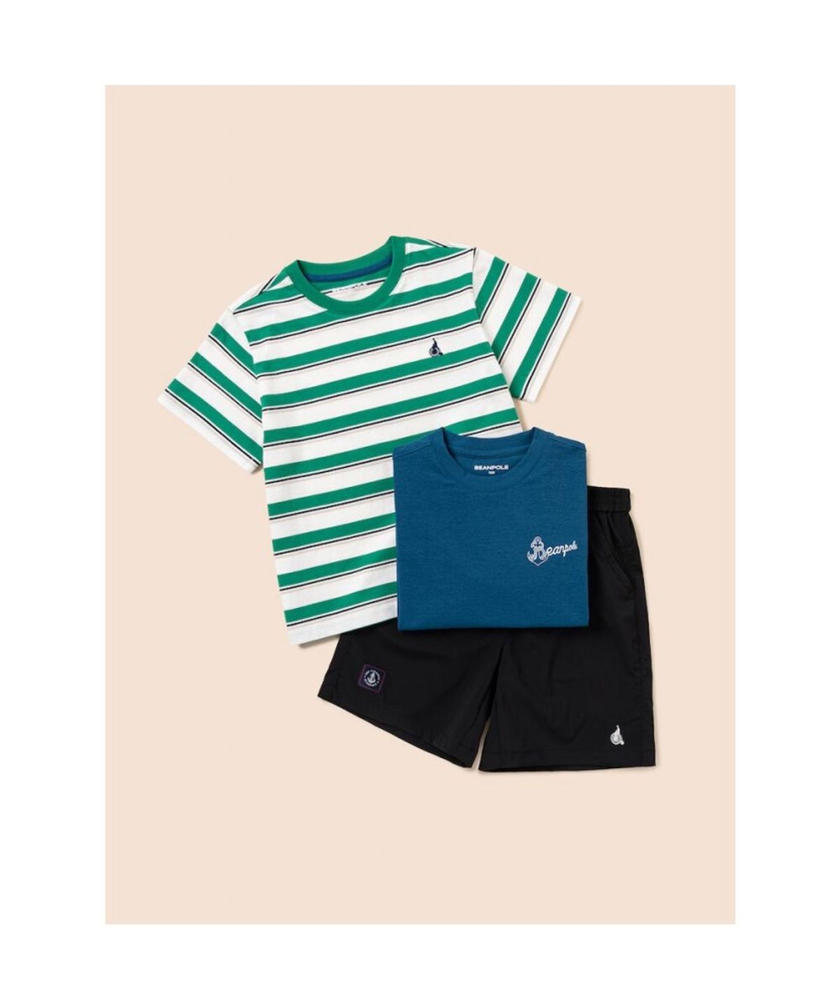 빈폴 키즈(BEANPOLE KIDS) 핫썸머 반소매 티셔츠 2PACK 상하세트  그린 (BI6442U03M)