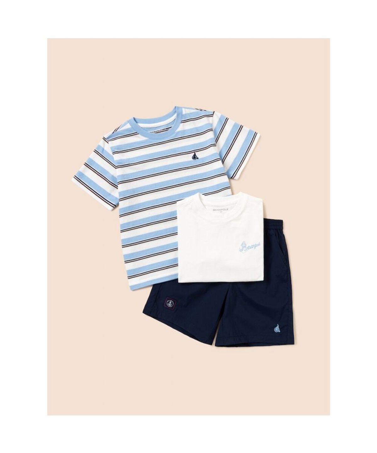 빈폴 키즈(BEANPOLE KIDS) 핫썸머 반소매 티셔츠 2PACK 상하세트  스카이 블루 (BI6442U03Q)