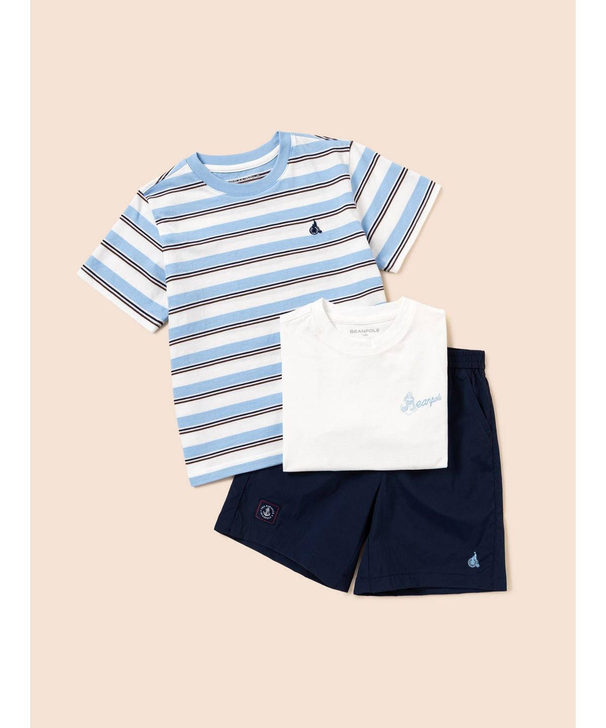 빈폴 키즈(BEANPOLE KIDS) 핫썸머 반소매 티셔츠 2PACK 상하세트  스카이 블루 (BI6442U03Q)