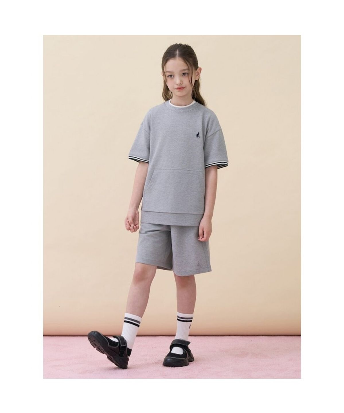 빈폴 키즈(BEANPOLE KIDS) 캥거루 포켓 피케 상하 세트  그레이 (BI6442U063)