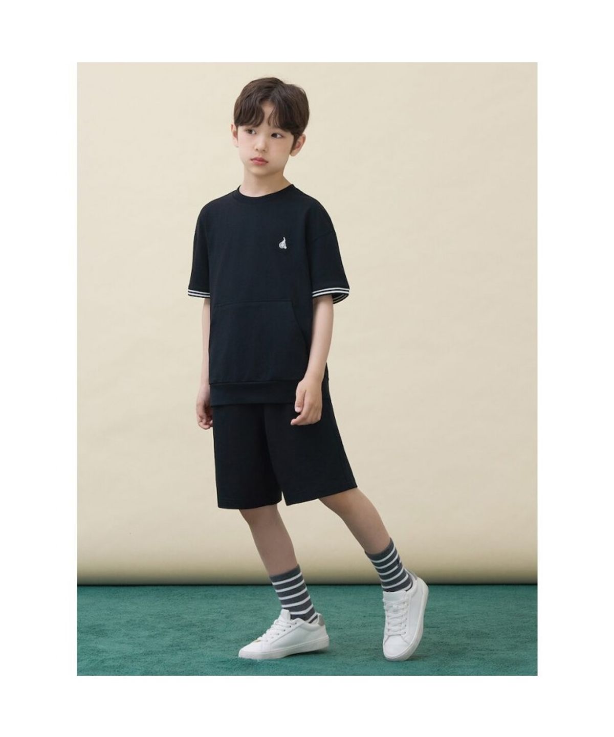 빈폴 키즈(BEANPOLE KIDS) 캥거루 포켓 피케 상하 세트  블랙 (BI6442U065)