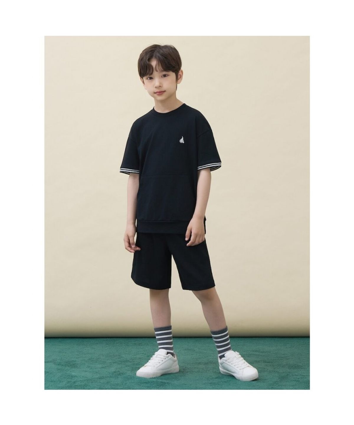 빈폴 키즈(BEANPOLE KIDS) 캥거루 포켓 피케 상하 세트  블랙 (BI6442U065)
