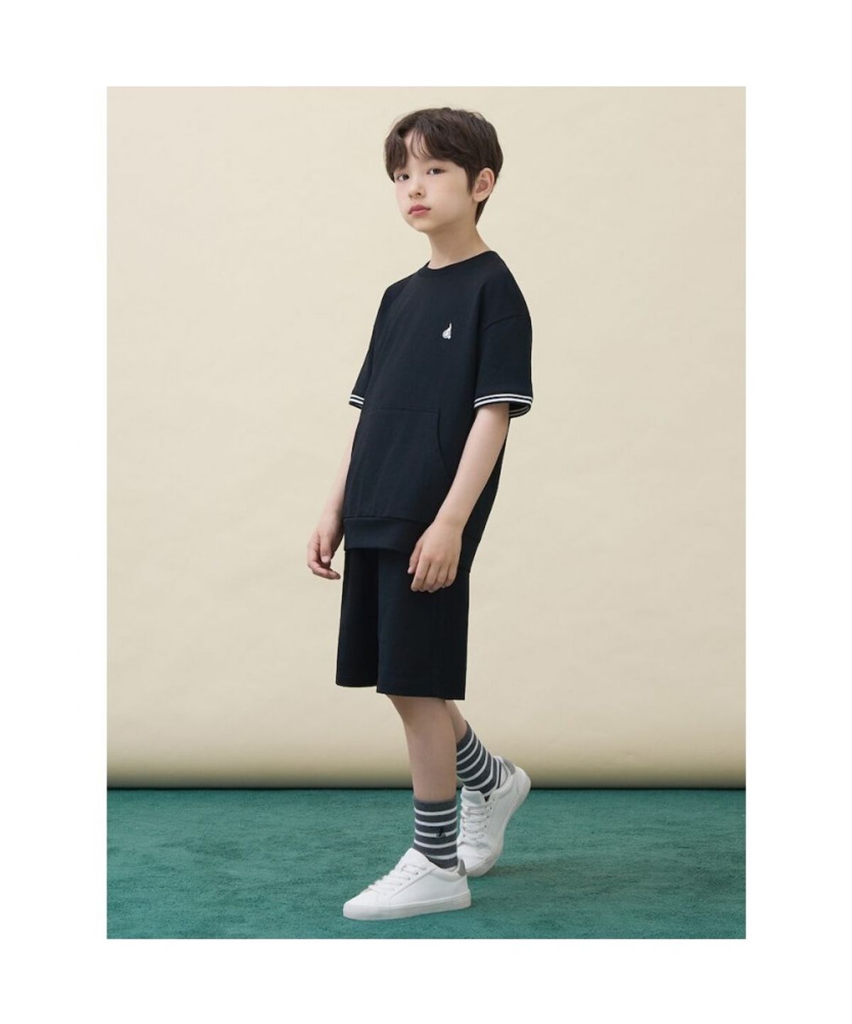빈폴 키즈(BEANPOLE KIDS) 캥거루 포켓 피케 상하 세트  블랙 (BI6442U065)