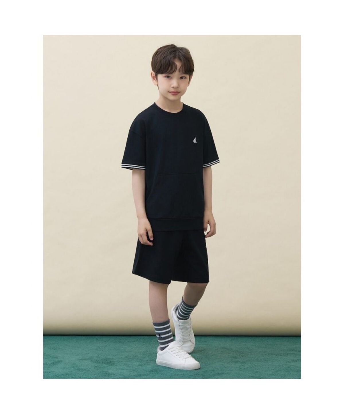 빈폴 키즈(BEANPOLE KIDS) 캥거루 포켓 피케 상하 세트  블랙 (BI6442U065)