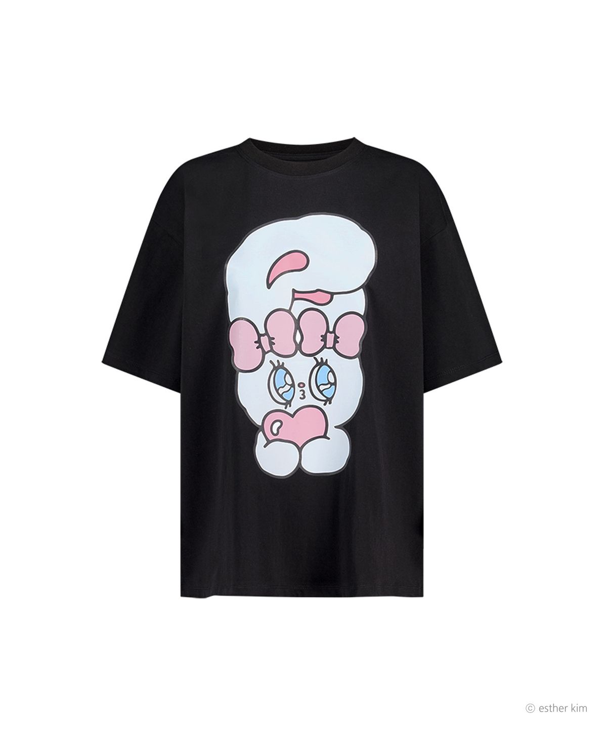 에즈이프 캘리(ASIF CALIE) ESTHER BUNNY X AS IF CALIE BUNNY GRAPHIC OVERSIZED T-SHIRT BLACK
