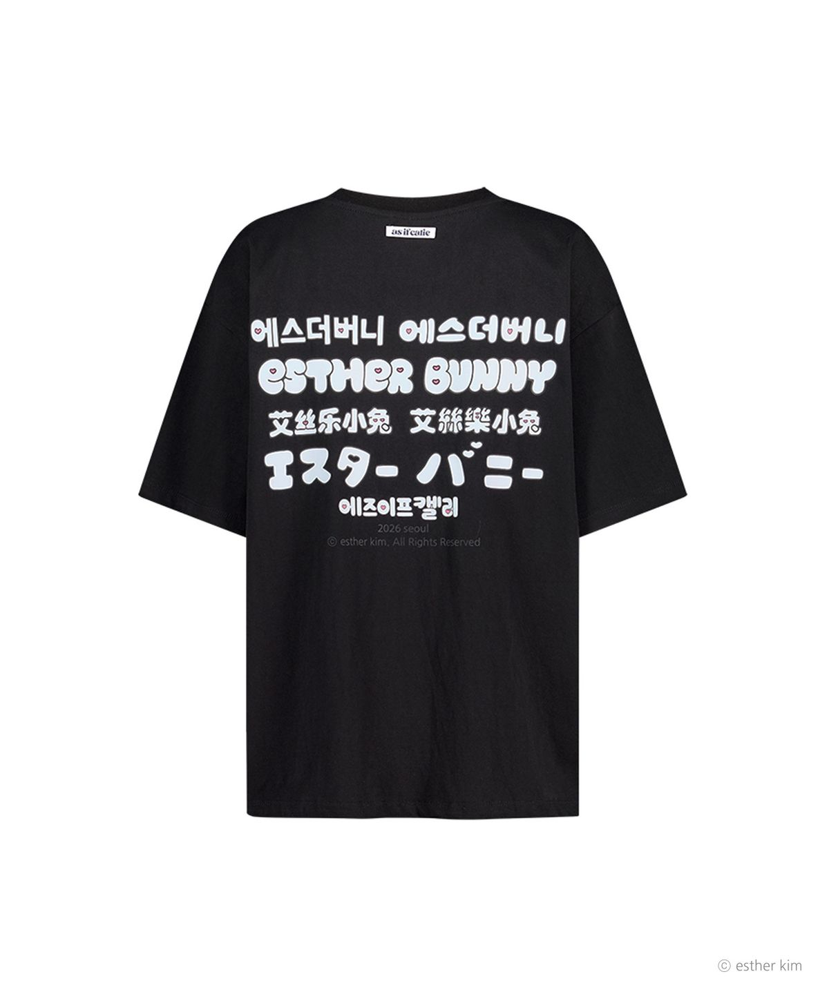 에즈이프 캘리(ASIF CALIE) ESTHER BUNNY X AS IF CALIE BUNNY GRAPHIC OVERSIZED T-SHIRT BLACK