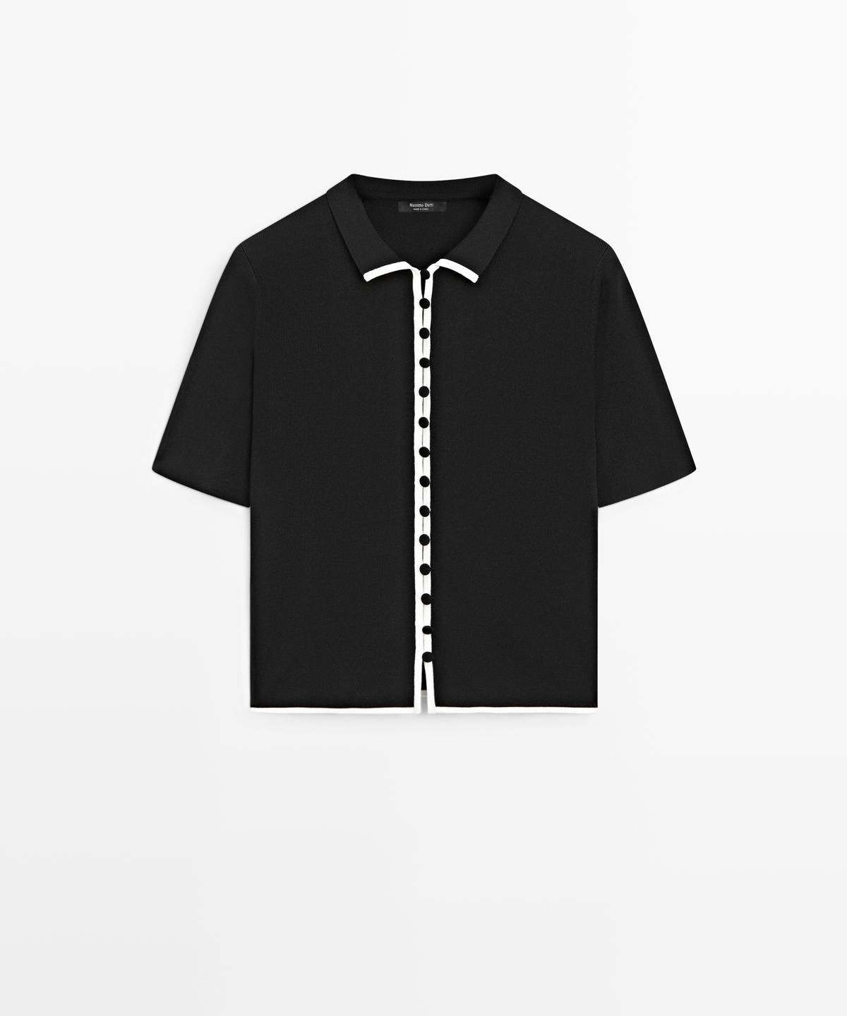 마시모두띠(MASSIMO DUTTI) 반팔 콘트라스트 가디건