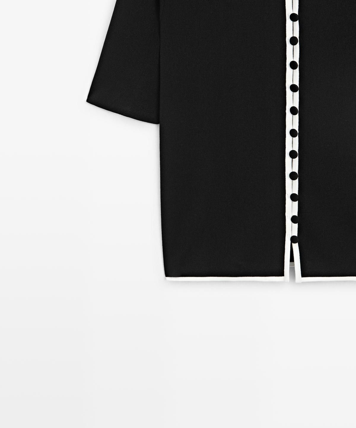 마시모두띠(MASSIMO DUTTI) 반팔 콘트라스트 가디건