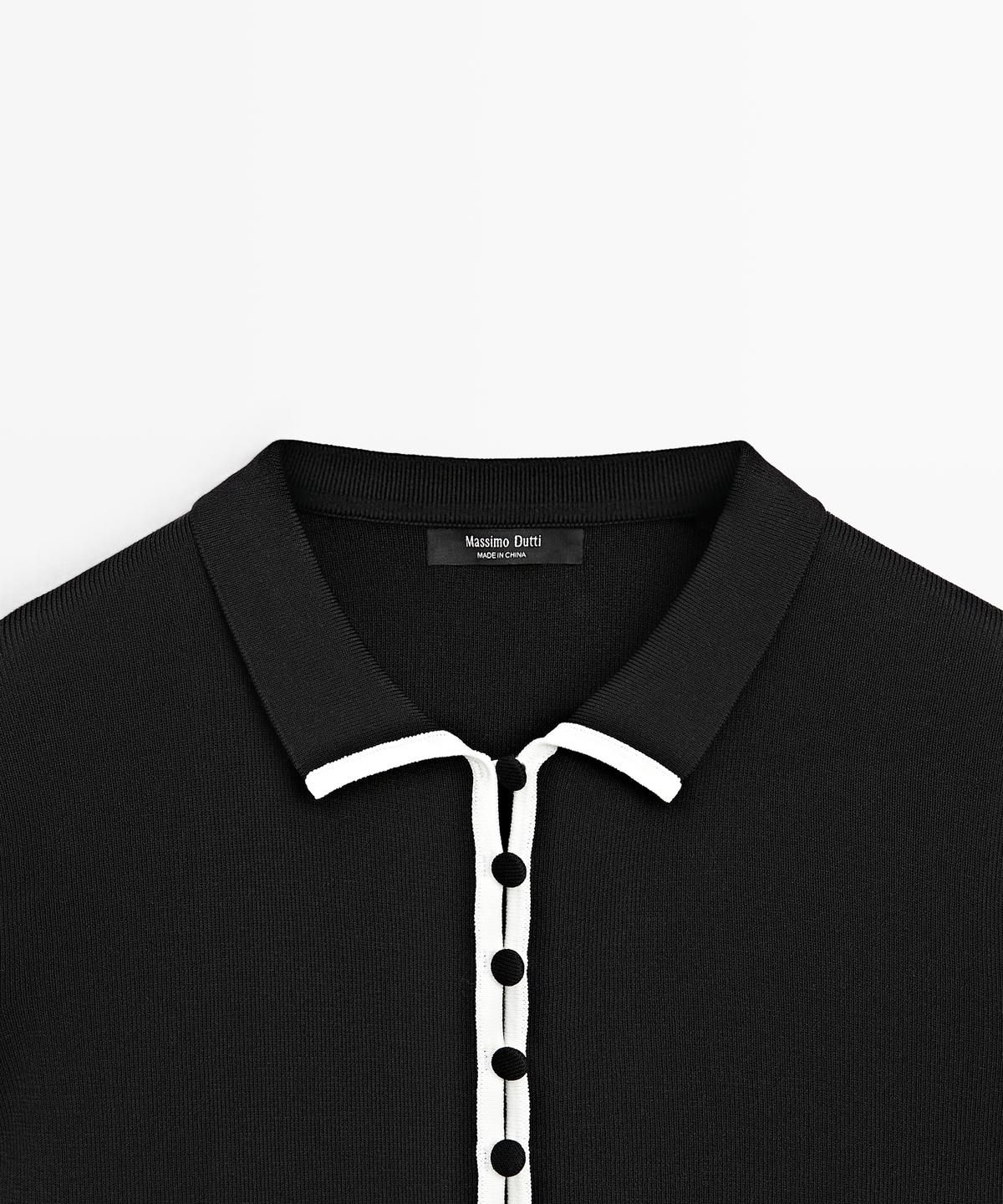 마시모두띠(MASSIMO DUTTI) 반팔 콘트라스트 가디건