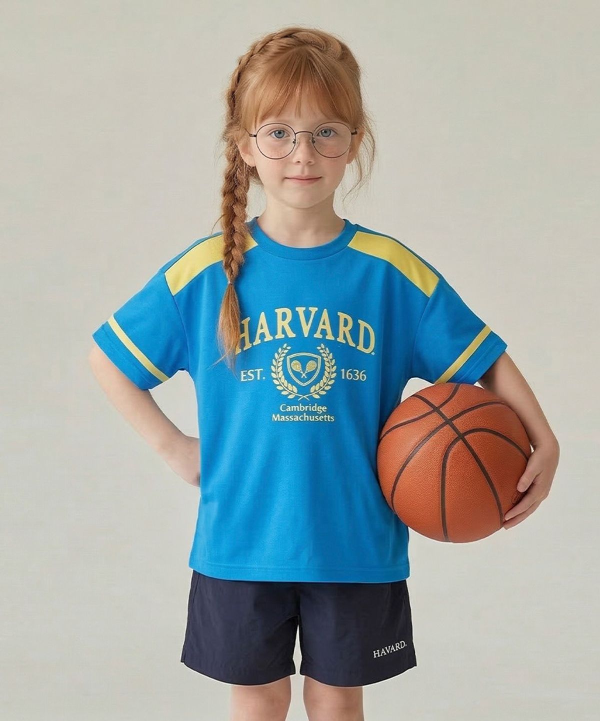 하버드 키즈(HARVARD KIDS) 매쉬 컬러블럭 티셔츠 B6M003