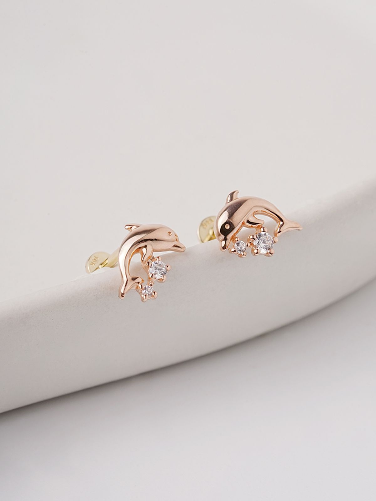 미니멀피어싱(MINIMALPIERCING) [0.8mm] 14K 인터널 미니 큐빅 돌고래 라블렛 피어싱 귀걸이