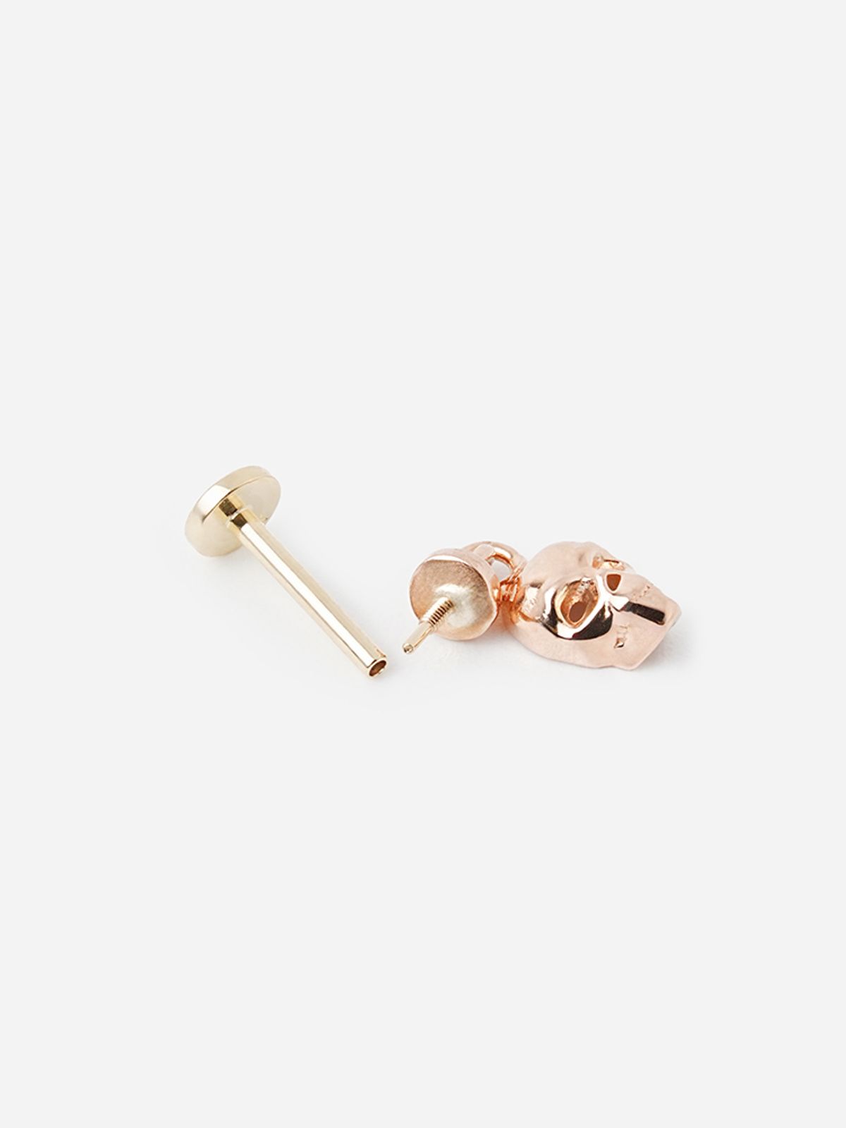 미니멀피어싱(MINIMALPIERCING) [0.8mm]14K 인터널 해골 드롭 라블렛 피어싱 귀걸이