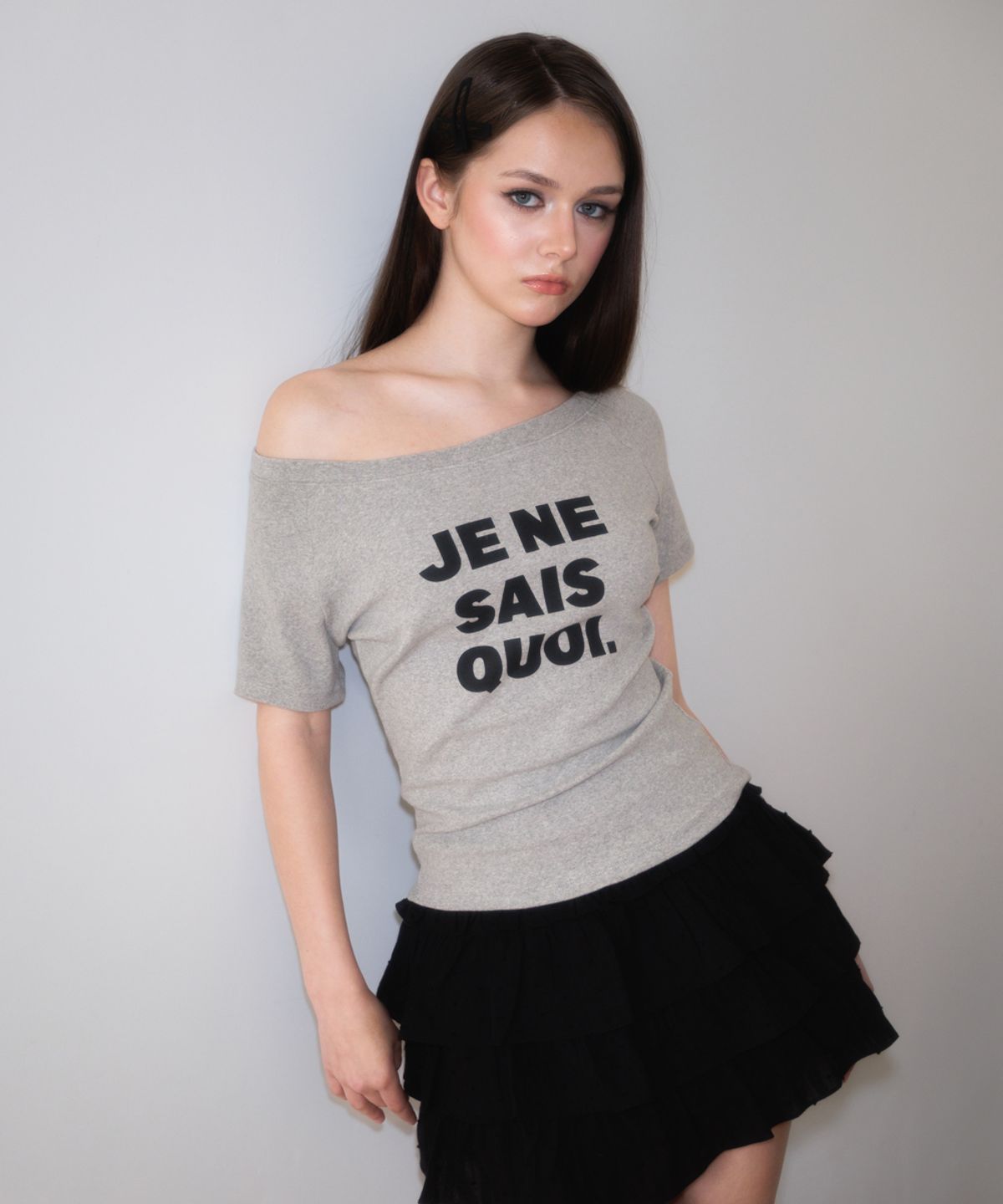 로제프란츠(ROSEFRANTZ) Minimal French Lettering T-shirt [Gray]
