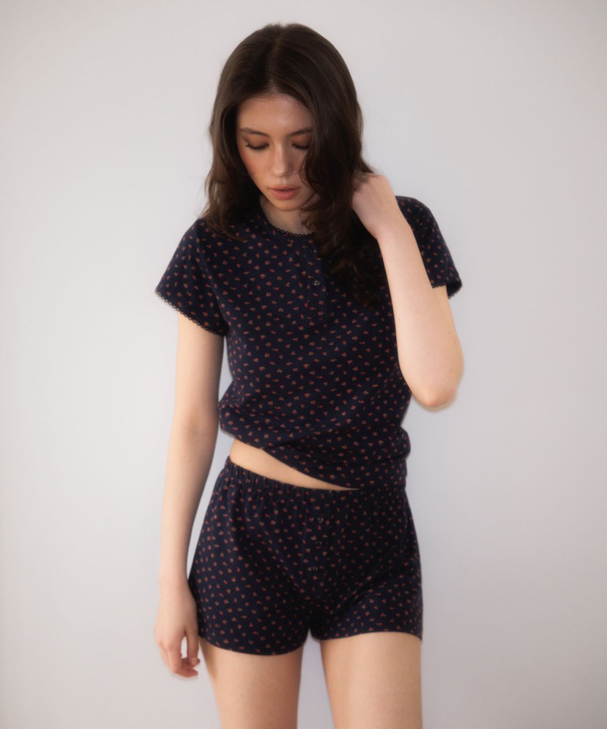 로제프란츠(ROSEFRANTZ) Rose & Berry Lounge T-shirt [Rose Navy]