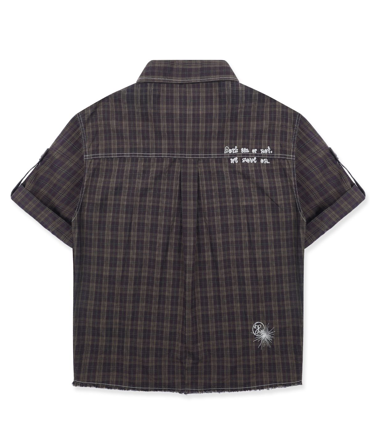 엑스톤즈(XTONZ) XTS045 러기드 크롭 체크 셔츠 (PURPLE/BROWN)