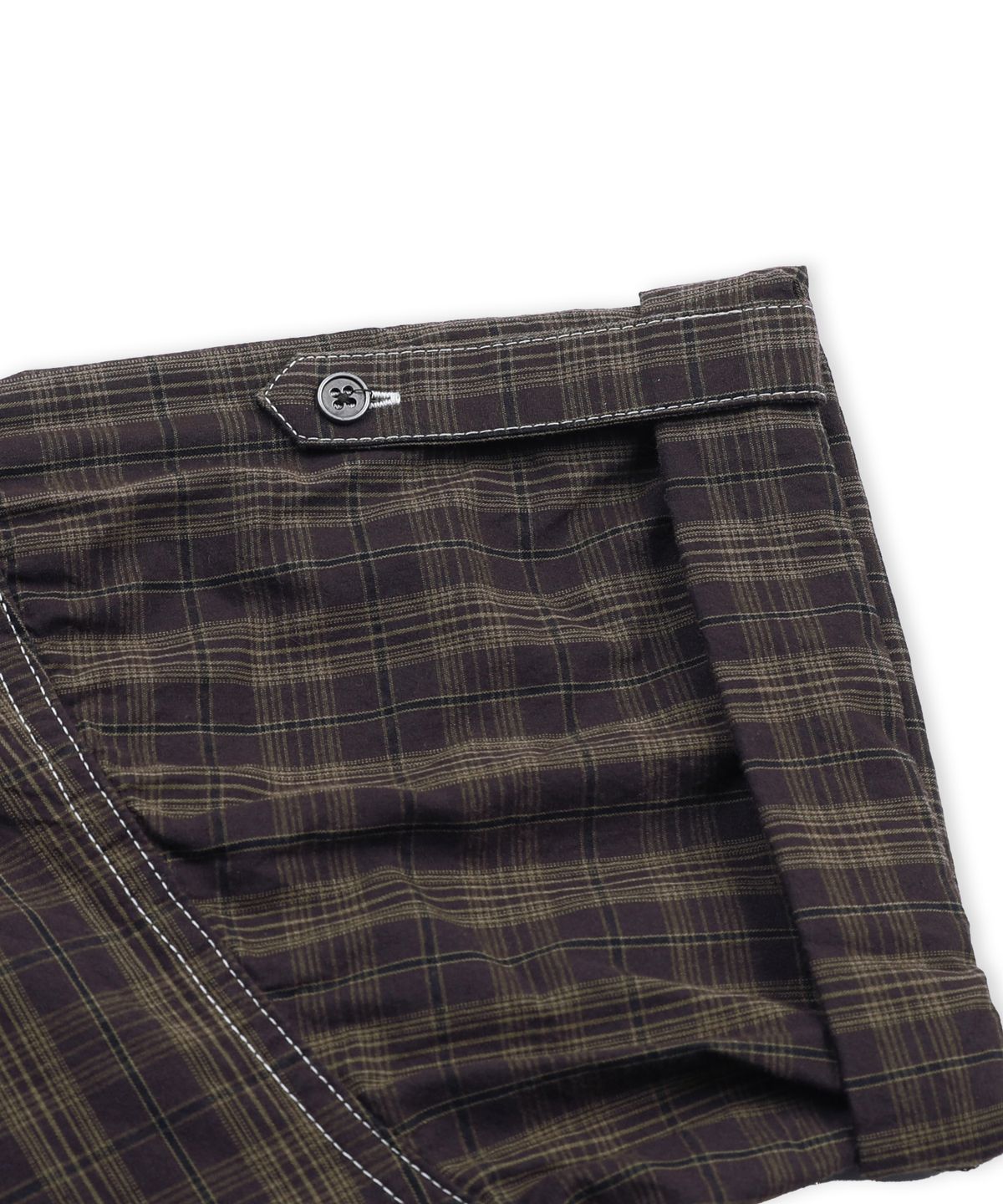 엑스톤즈(XTONZ) XTS045 러기드 크롭 체크 셔츠 (PURPLE/BROWN)