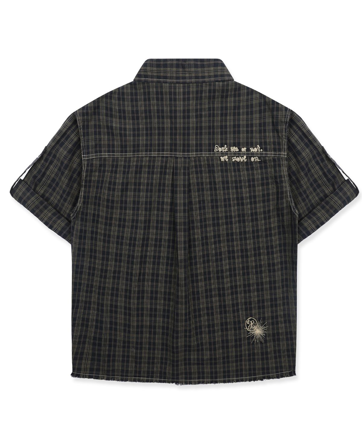 엑스톤즈(XTONZ) XTS045 러기드 크롭 체크 셔츠 (BLACK)