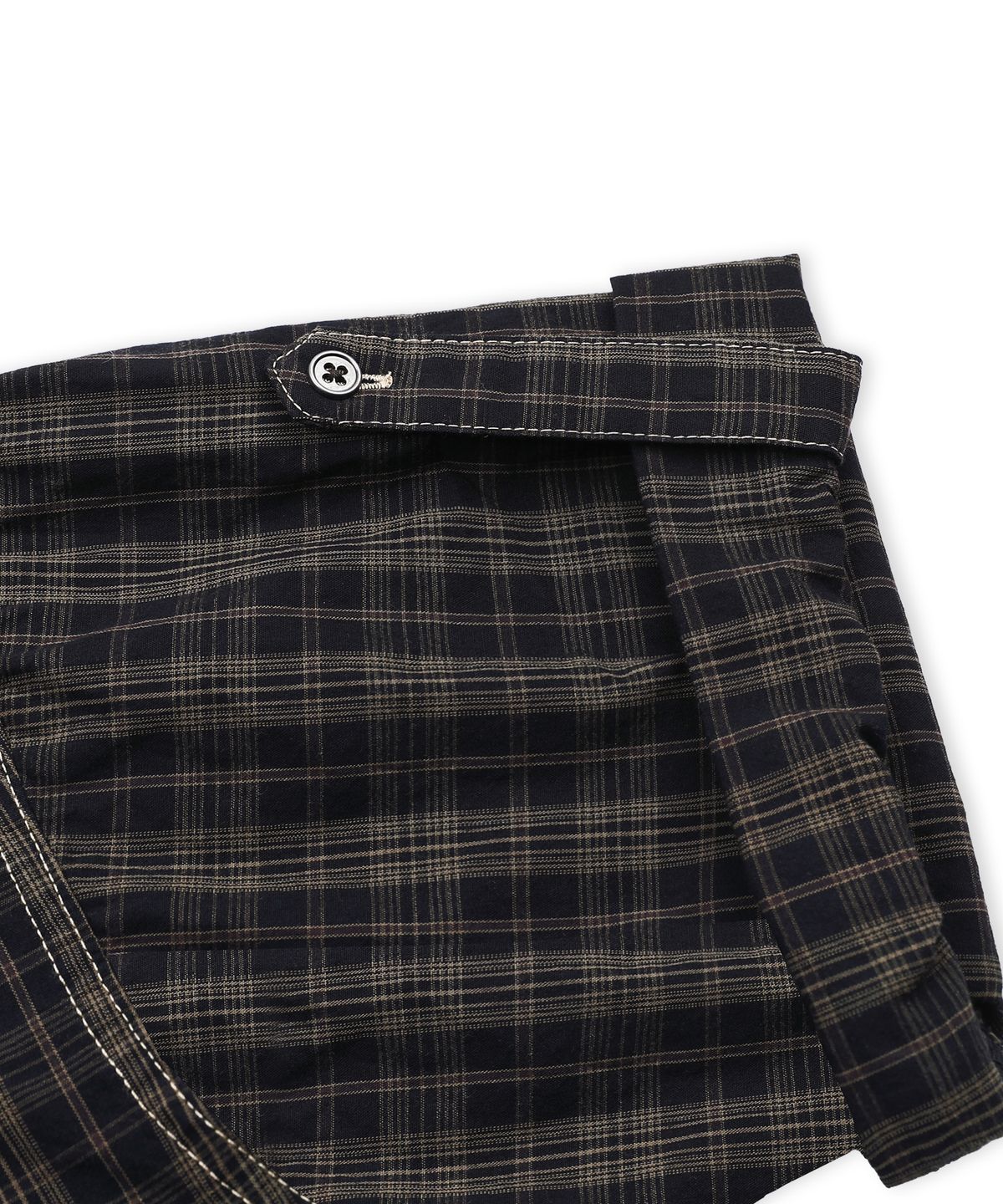 엑스톤즈(XTONZ) XTS045 러기드 크롭 체크 셔츠 (BLACK)