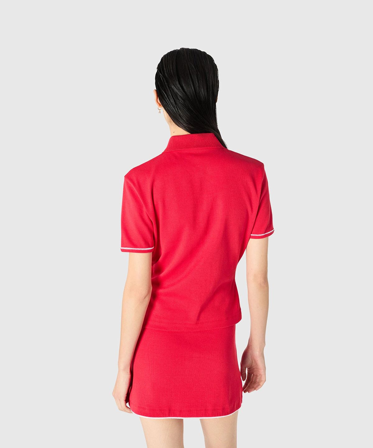 마린 세르(MARINE SERRE) (W) 큐트 70S 숏슬리브 폴로 티셔츠 레드 CUTE 70S SS POLO T-SHIRT RD10 RED