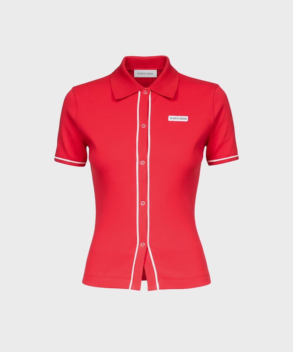 마린 세르(MARINE SERRE) (W) 큐트 70S 숏슬리브 폴로 티셔츠 레드 CUTE 70S SS POLO T-SHIRT RD10 RED