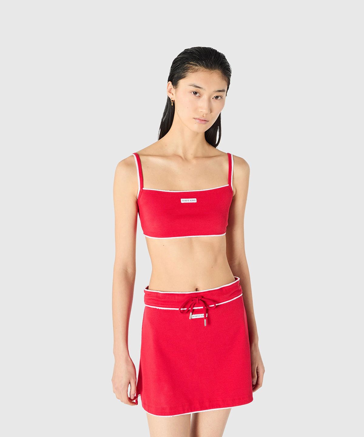마린 세르(MARINE SERRE) (W) 큐트 70S 미니 스커트 레드 CUTE 70S MINI SKIRT RD10 RED