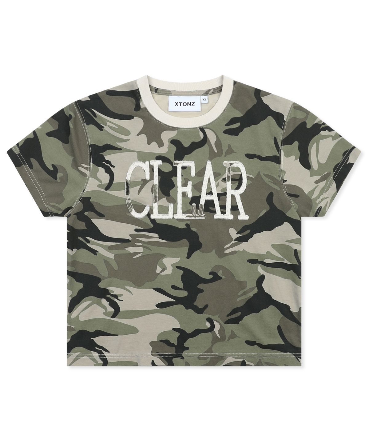 엑스톤즈(XTONZ) XTT159 컷오프 아플리케 카모 티셔츠 (CAMO)