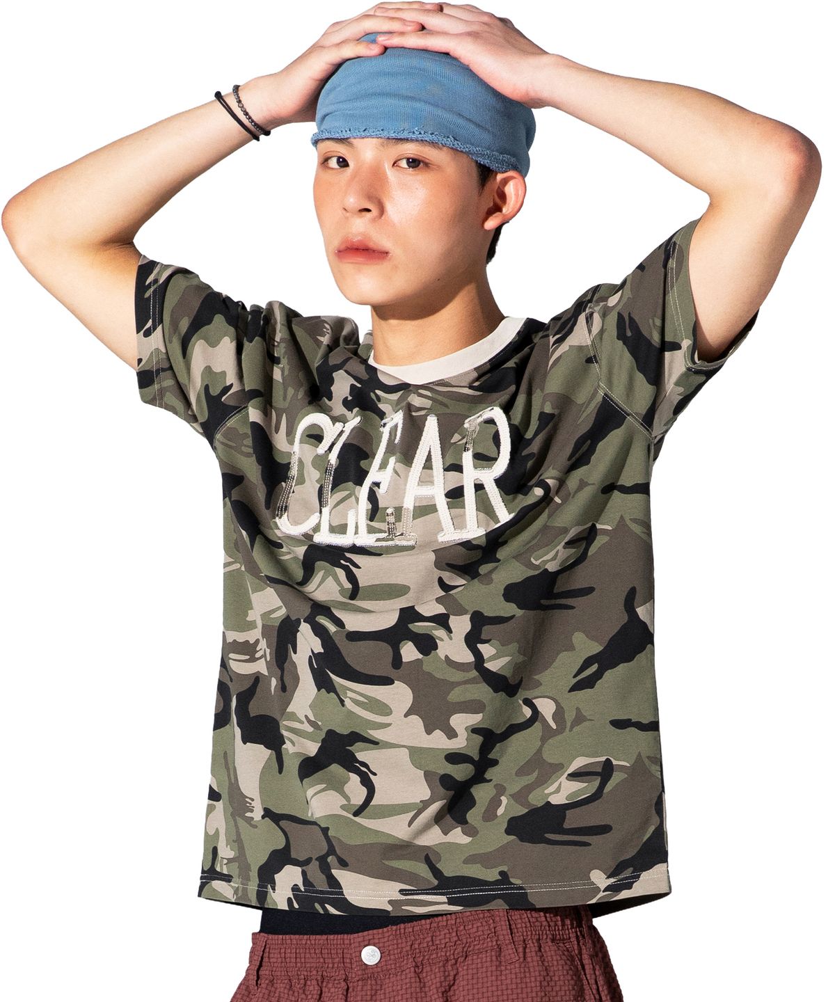 엑스톤즈(XTONZ) XTT159 컷오프 아플리케 카모 티셔츠 (CAMO)