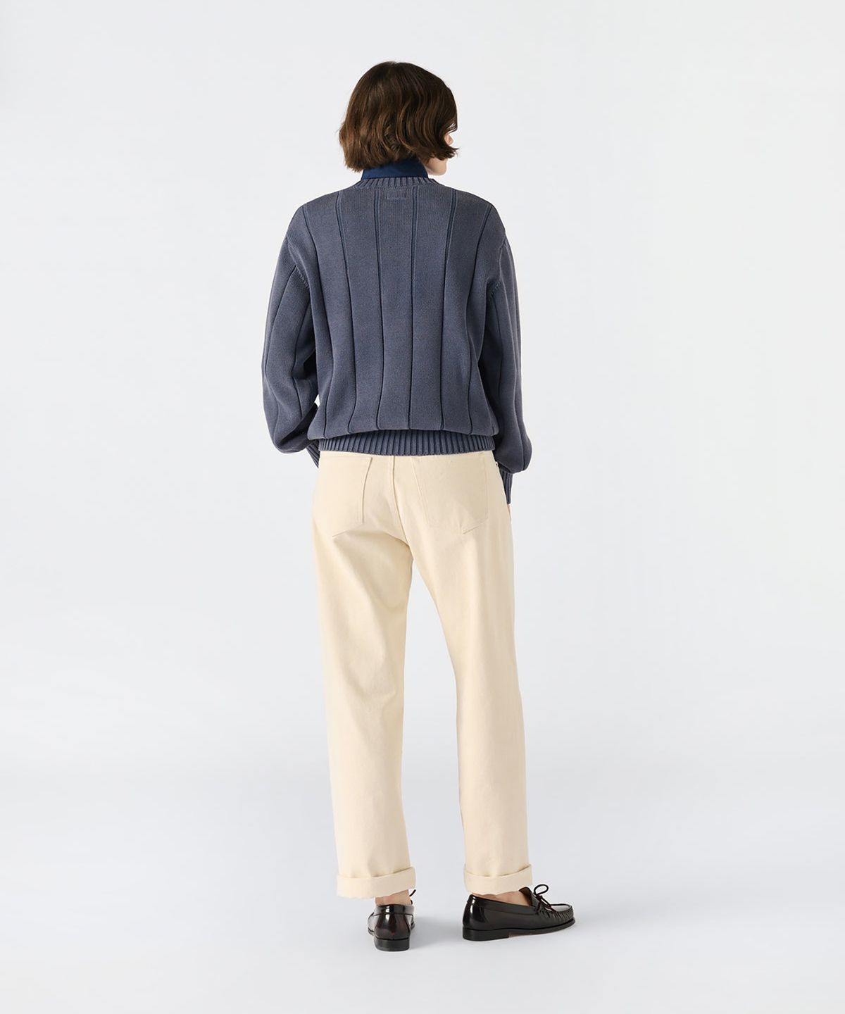 노아(NOAH) (U) 드롭 니들 스웨터 딥 블루 DROP NEEDLE SWEATER DEEP BLUE