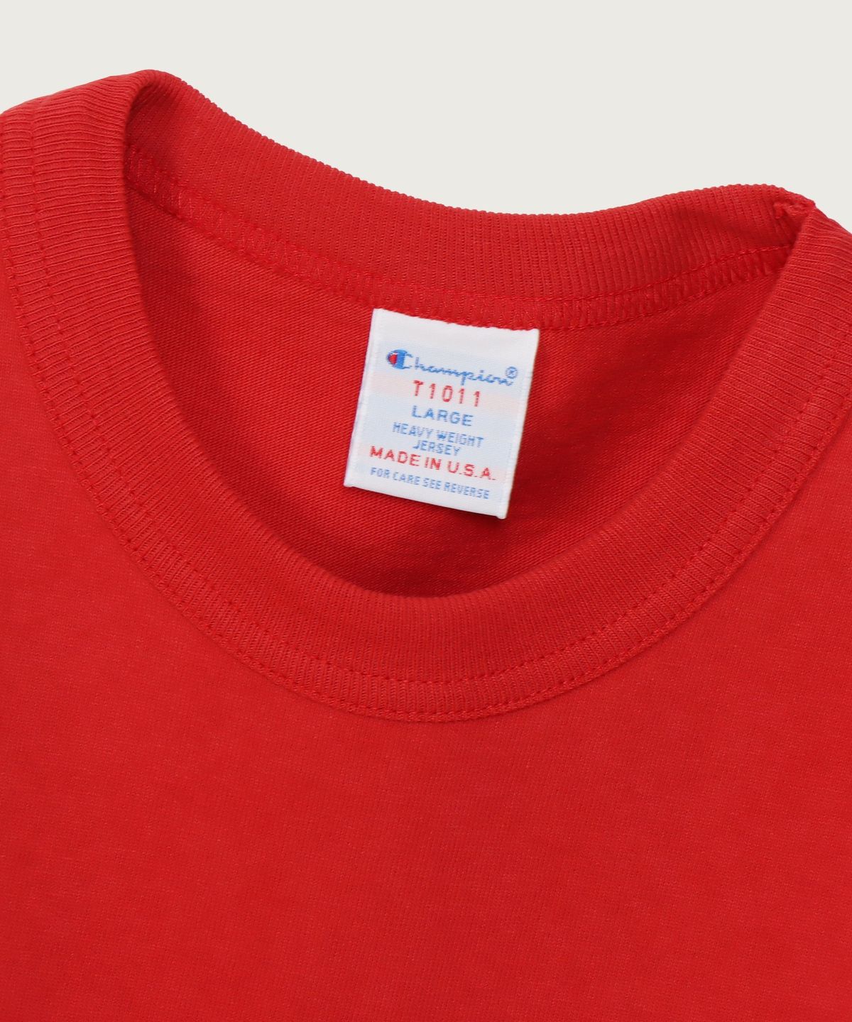 챔피온(CHAMPION) T1011 헤비웨이트 티셔츠 Red (Made in USA)