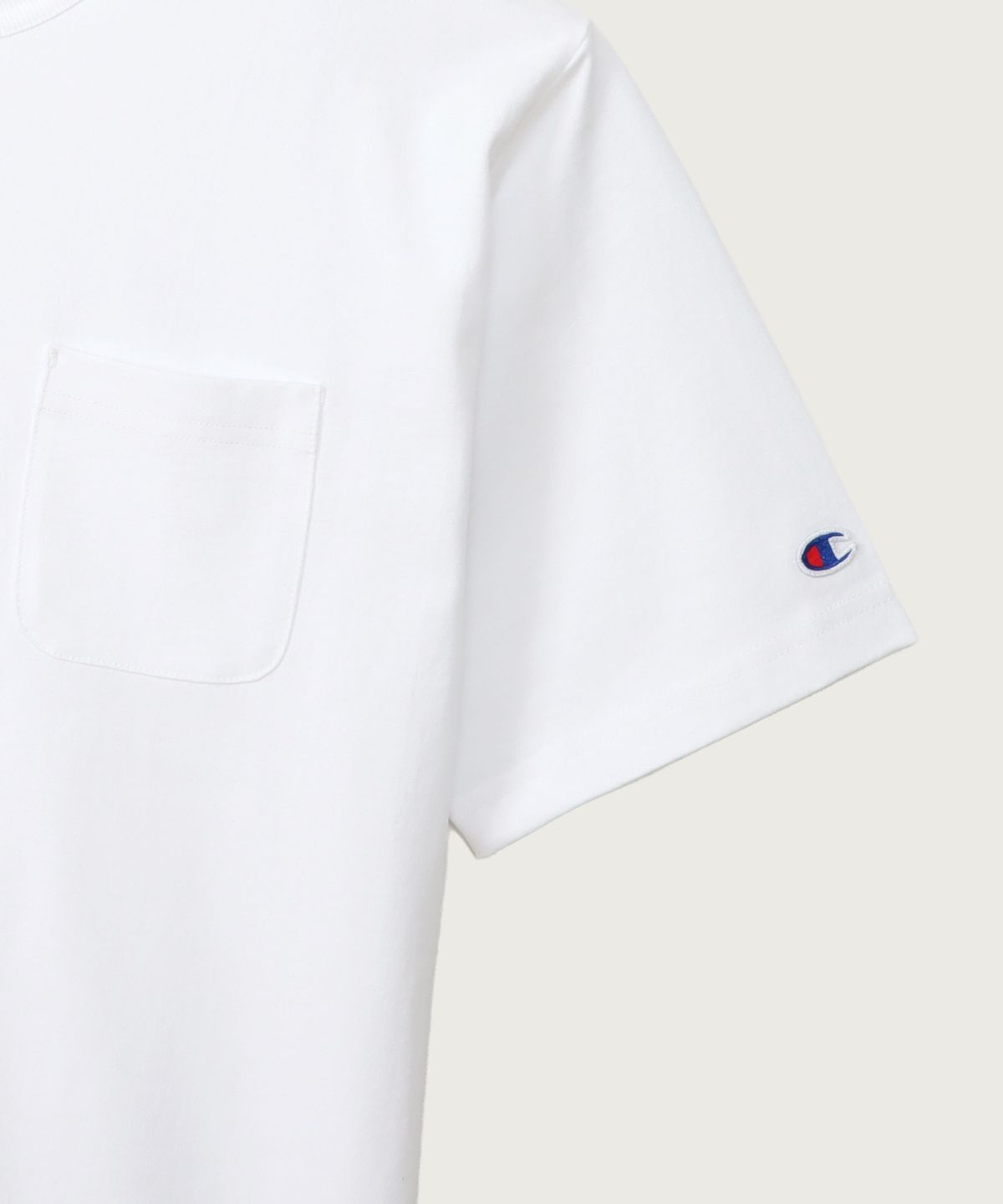 챔피온(CHAMPION) T1011 헤비웨이트 포켓 티셔츠 White (Made in USA)