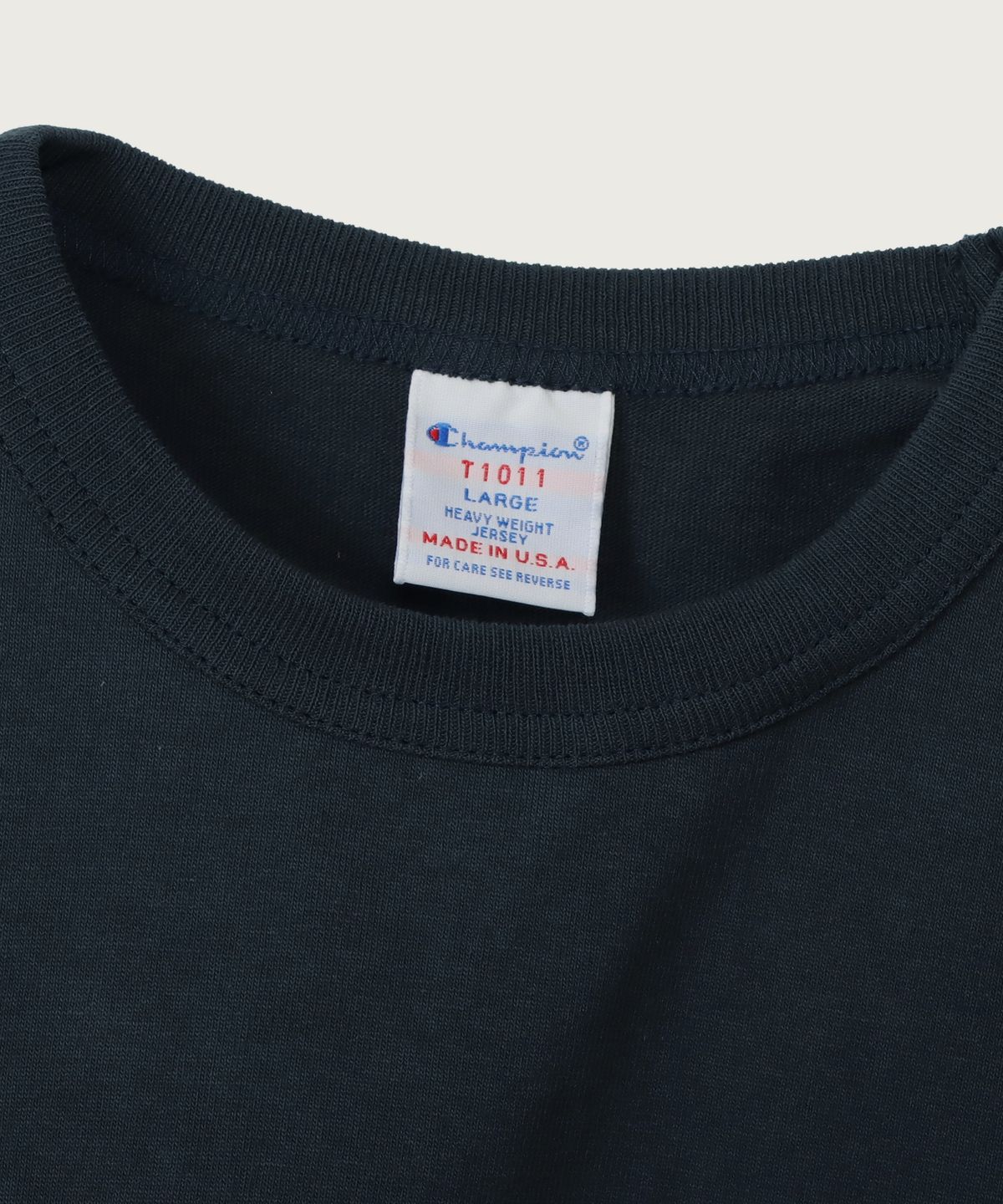 챔피온(CHAMPION) T1011 헤비웨이트 포켓 티셔츠 Navy (Made in USA)