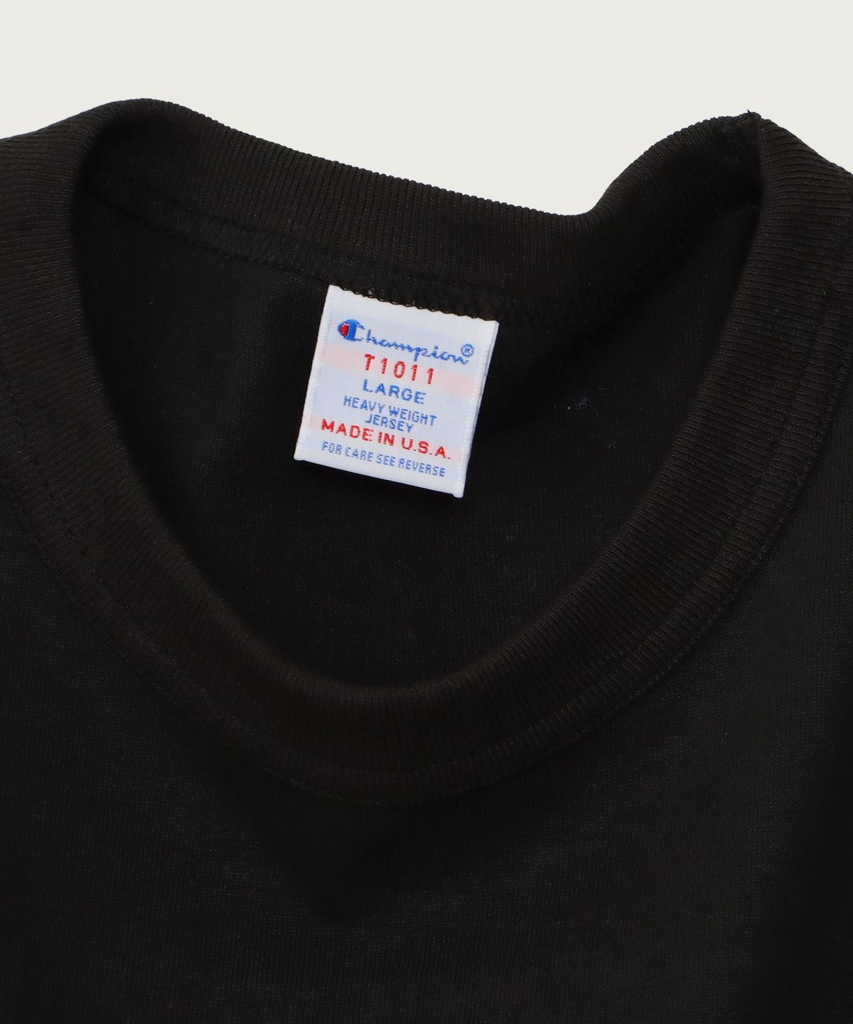 챔피온(CHAMPION) T1011 헤비웨이트 래글런 롱슬리브 티셔츠 Black (Made in USA)
