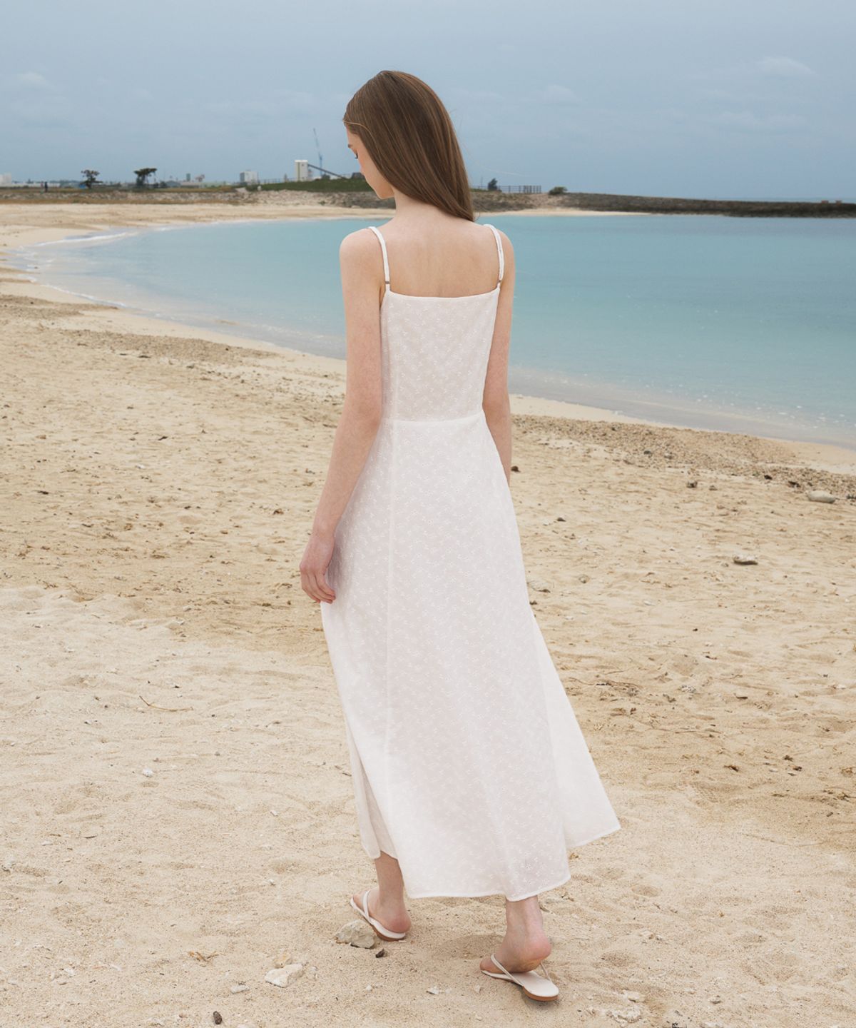 드헤베(DEHEVE) Floral Jacquard Dress [Ivory]
