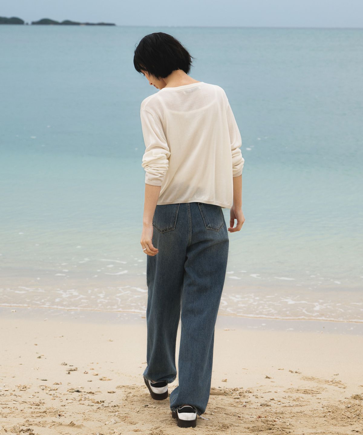 드헤베(DEHEVE) Summer Knit Cardigan Set [Ivory]