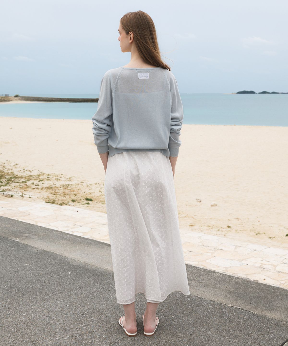 드헤베(DEHEVE) Airy Raglan Cardigan [Sky Blue]
